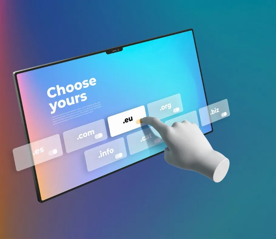 hand pointing at a tablet screen